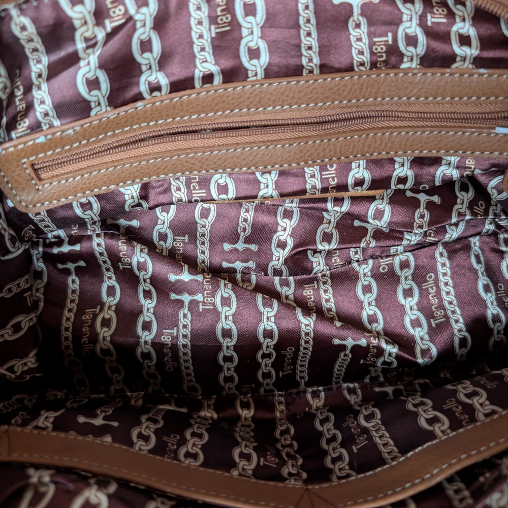 Italian Leather Brown Shoulder Crossbody Bag | Satchel by Tignanello *Imperfect - Picture 11 of 15